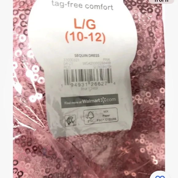 Wonder Nation Girls Pink Sequin Tulle Dress Size Large (10-12) NEW - Picture 6 of 6